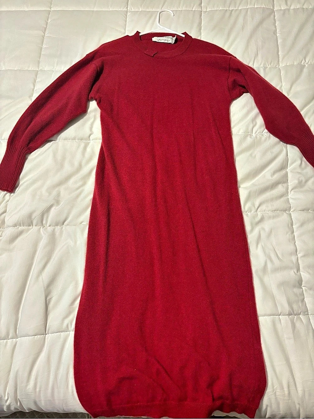William Kasper 100% Cashmere Red Maxi Dress